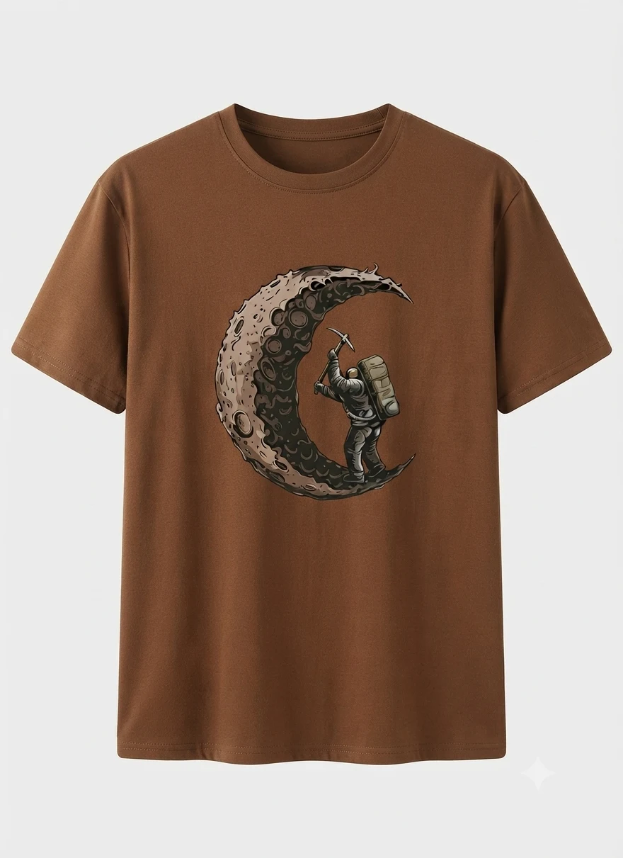 Graphic Drop Shoulder Oversized Tee – Exploring Moon